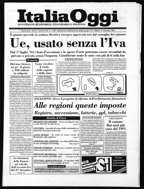 Italia oggi : quotidiano di economia finanza e politica